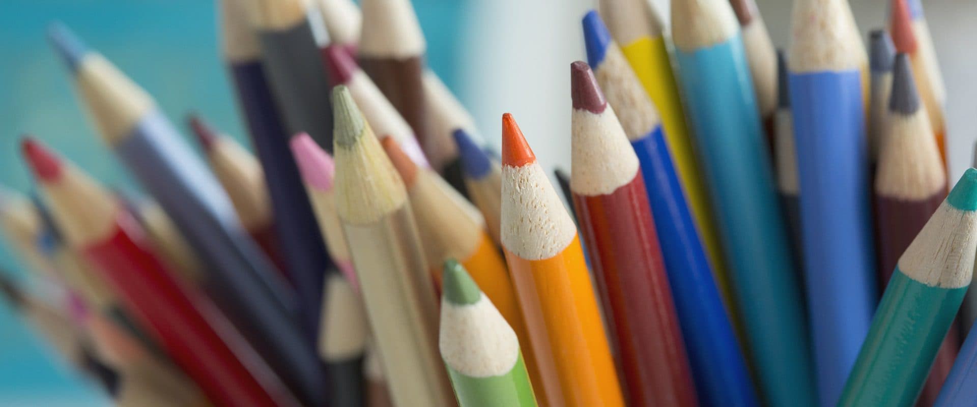 Colored pencils in a Kid's Country classroom